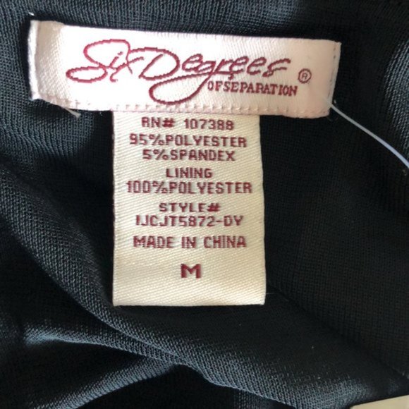 Six Degrees of Separation Black Top Blouse Pleated front Sz.M - Picture 8 of 8